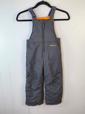 Arctix Gray Kids Snow Bibs with Orange Trim
